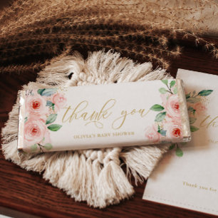 Rosa Blommigt Personlig Candy Pub Wrapper Flygblad