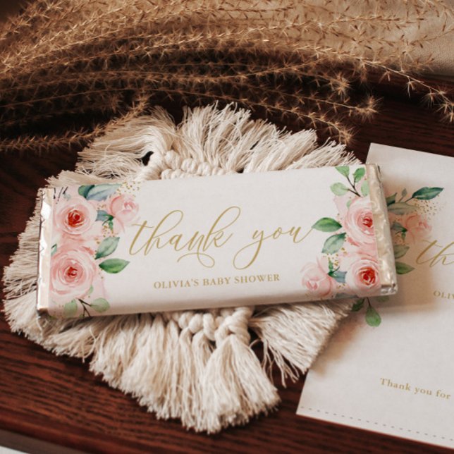 Rosa Blommigt Personlig Candy Pub Wrapper Flygblad (Skapare uppladdad)