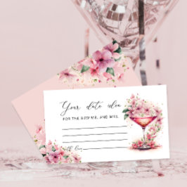 Rosa Blommigt Petals och Prosecco Date Night Ideas Tilläggskort