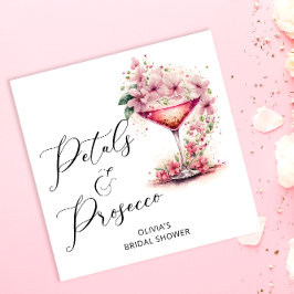 Rosa Blommigt Petals och Prosecco Möhippa Pappersservett