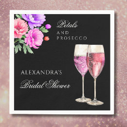 Rosa Blommigt Petals och Prosecco Möhippa Pappersservett