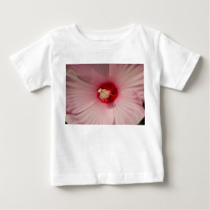 Rosa Blommigt Photo Hibiscus Småbarn Ruffle Tee