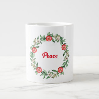 Rosa Blommigt Pomegranate Jumbo Peace Mugg Jumbo Mugg