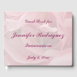 Rosa Blommigt Poppy Flowers Quinceañera Guest Bok