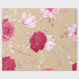 rosa blommigt presentpapper