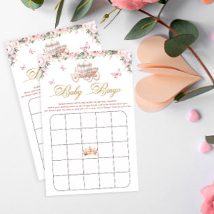  Rosa Blommigt Princess Baby Shower Bingo Game