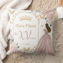 Rosa Blommigt Princess Butterflies Quinceañera