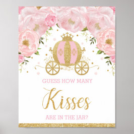 Rosa Blommigt Princess gissar hur många Kisses-spe Poster