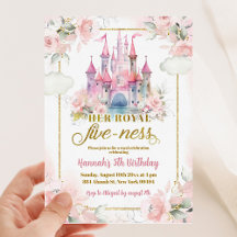 Rosa Blommigt Princess Royal Castle 5th Birthday