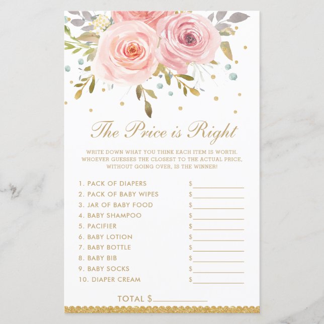  Rosa Blommigt Pris är Höger Shower Game (Framsida)