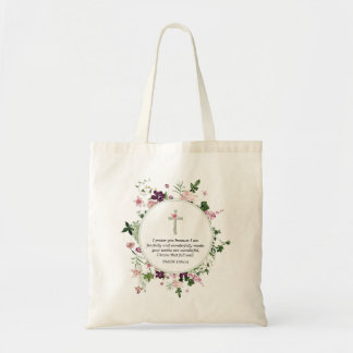 Rosa Blommigt Psalm 139:14 Tygkasse