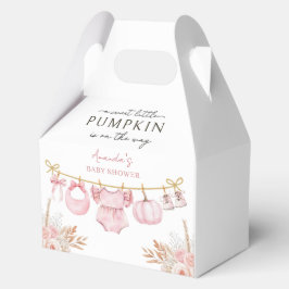 Rosa Blommigt Pumpkin Fall Baby Shower Favbox Presentaskar