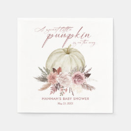 Rosa Blommigt Pumpkin Girl Baby Shower Pappersservett
