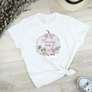 Rosa Blommigt Pumpkin-Mamma som ska T Shirt