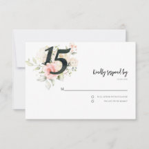 Rosa Blommigt Quinceanera 15:e födelsedagsskript