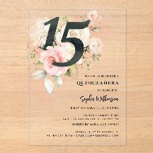 Rosa Blommigt Quinceanera Firande