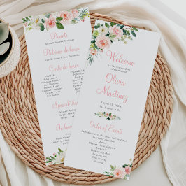 Rosa Blommigt Quinceañera Program Order of Events