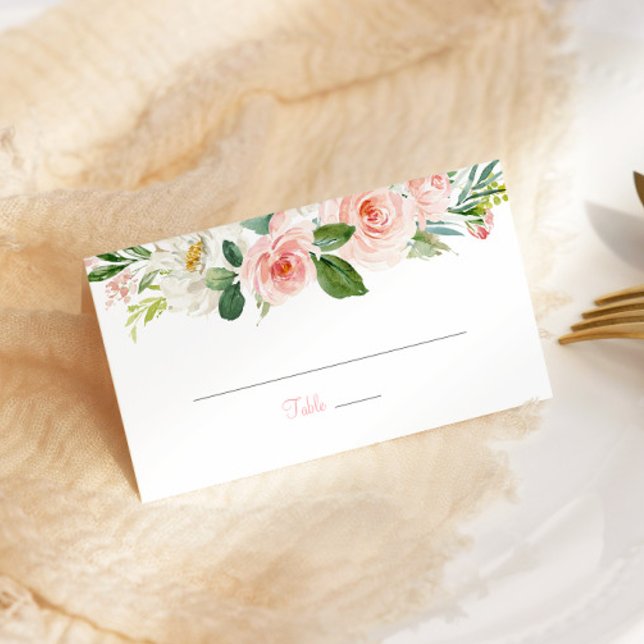 Rosa Blommigt Quinceañera-Ro med mappat platskort Placeringskort (Skapare uppladdad)