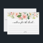 rosa blommigt råd för bridkortet<br><div class="desc">Råd för bridkortet med  rosa och vattenfärgen gräns i vit blommigt. Du kan redigera texten,  teckensnittet färg och storlekt. Matchande artiklar som är tillgängliga i butiken.</div>