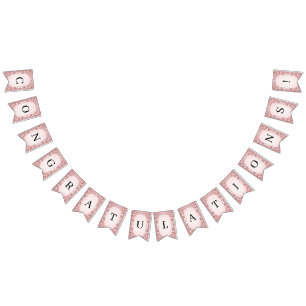 Rosa Blommigt Ram Bunting Flagga