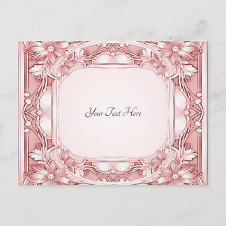 Rosa Blommigt Ram vykort