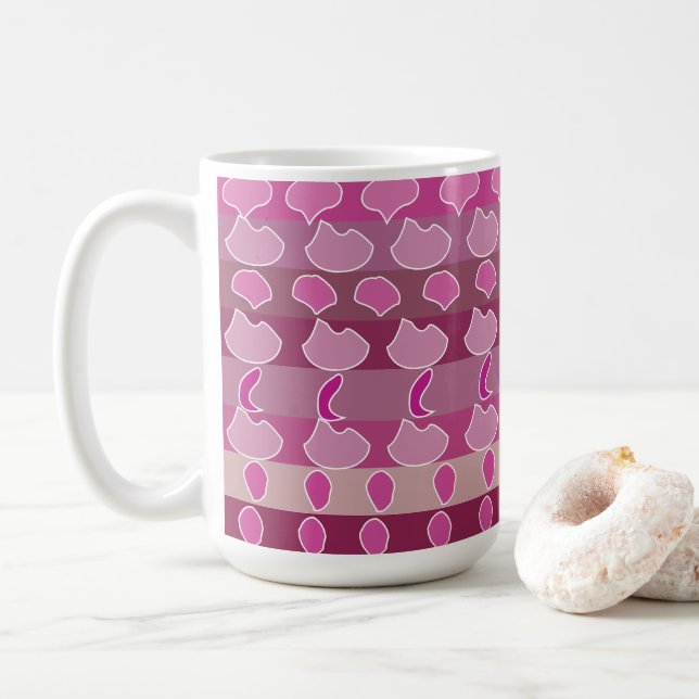 Rosa Blommigt Rand Kaffemugg (Med munk)
