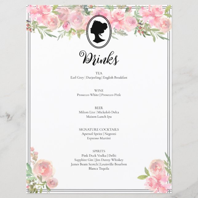 Rosa Blommigt ReEmergency Möhippa Cocktail Menu (Framsida)