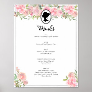 Rosa Blommigt ReEmergency Möhippa Cocktail Menu Poster