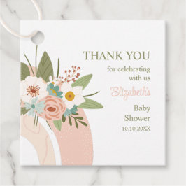 Rosa Blommigt Regnbåge Baby Shower Gåvor Etiketter