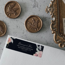 Rosa  Blommigt Returadressetikett Returadress Etikett