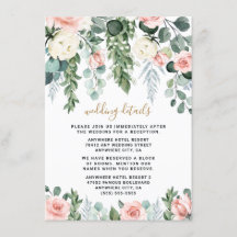 Rosa Blommigt Ro Garden Watercolor Bröllop