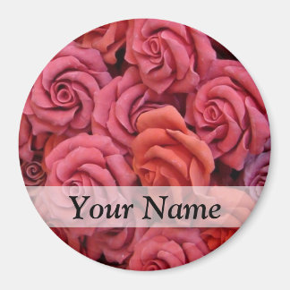 Rosa blommigt ro magnet