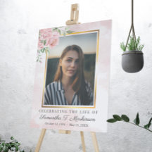 Rosa Blommigt Ro Photo Watercolor Funeral