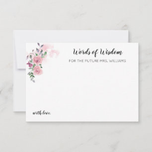 Rosa Blommigt Ro Watercolor Möhippa Adress Anteckningskort