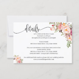 Rosa Blommigt Romantic boho chic infoga kort