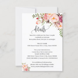 Rosa Blommigt Romantic boho chic infoga kort