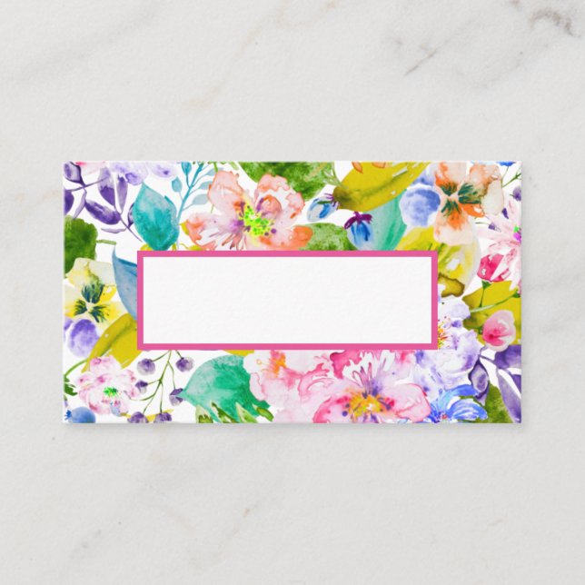 Rosa Blommigt Romantic Bröllop Place Card Placeringskort (Framsida)