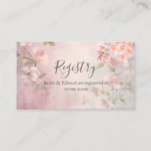 Rosa Blommigt Romantic Bröllop Registry
