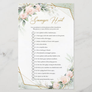 rosa blommigt romantisk greenery Scavenger Hunt