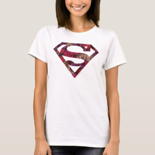 Rosa Blommigt S-Shield T-shirt