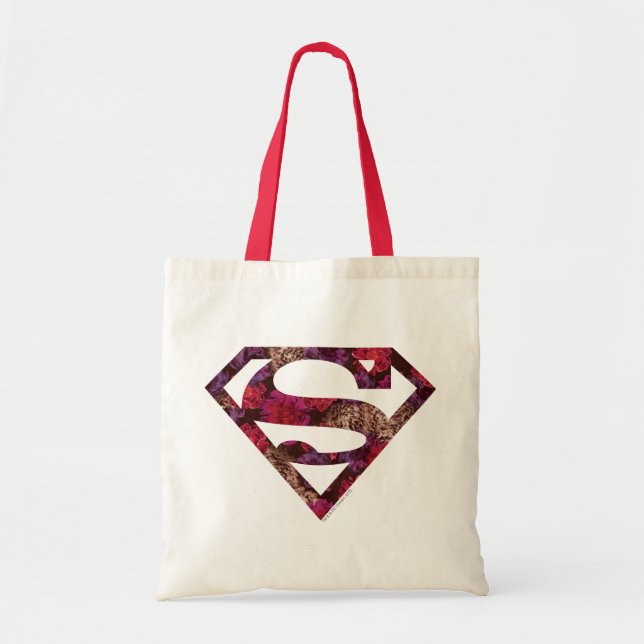 Rosa Blommigt S-Shield Tygkasse (Framsidan)