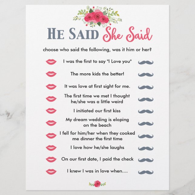 Rosa Blommigt sa att hon sa att spel (Framsida)