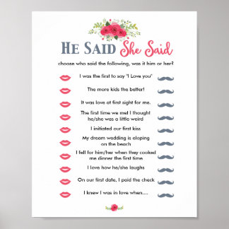 Rosa Blommigt sa att hon sa att spel Poster