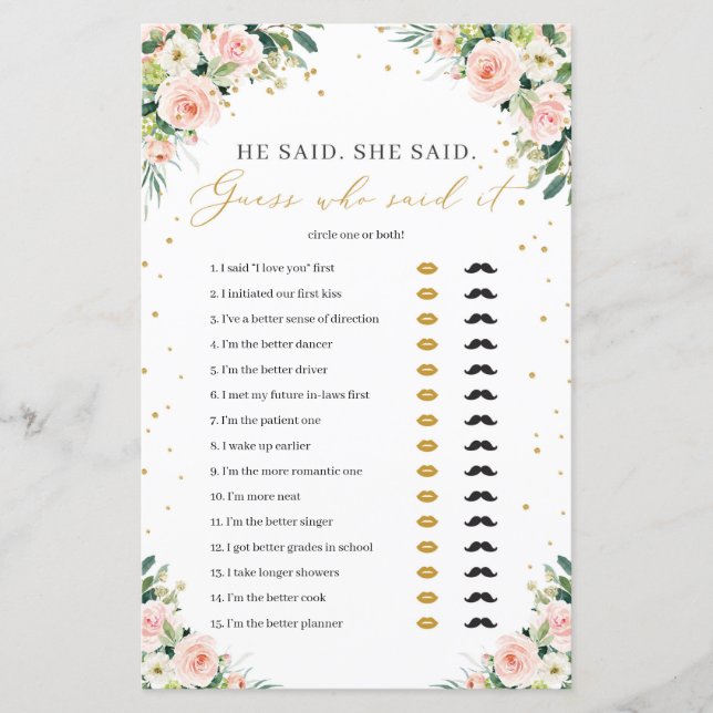  rosa-blommigt sa hon att möhippa-spel (Framsida)