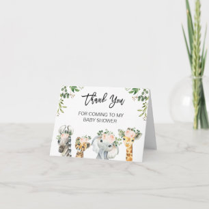 Rosa Blommigt Safari Baby Shower-Tack  Kort