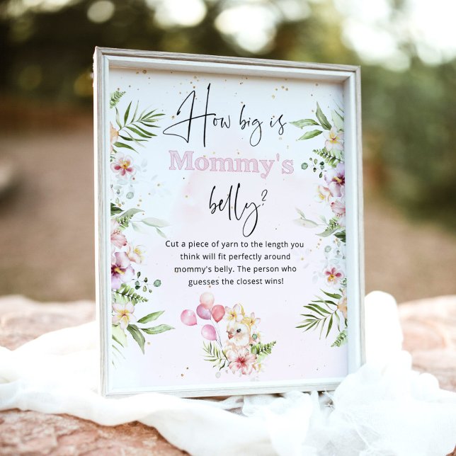 Rosa blommigt safari hur stort är mamma Bebelly-sp Poster (Skapare uppladdad)