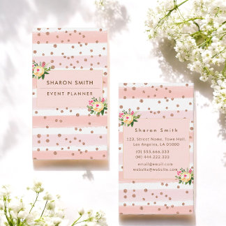 Rosa Blommigt Salon Makeup Artist Visitkort