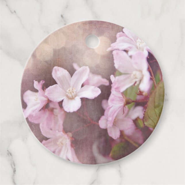 Rosa Blommigt Scrapbook Embellement Gåvor Etiketter (Framsida)