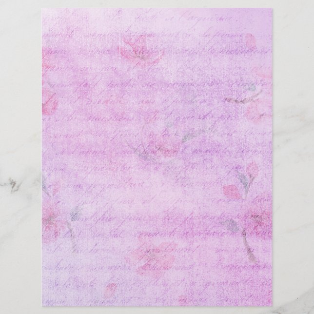 Rosa Blommigt Scrapbook Ephemera Shabby chic (Framsida)