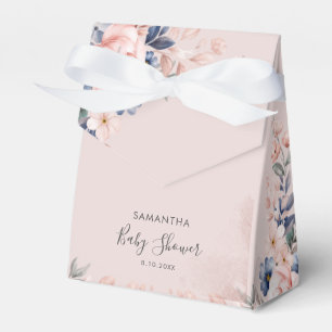 Rosa Blommigt Script Modern Baby Shower Presentaskar